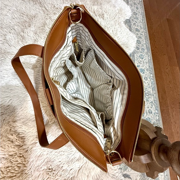 Elkie & Co aberdeen diaper bag tote backpack tan